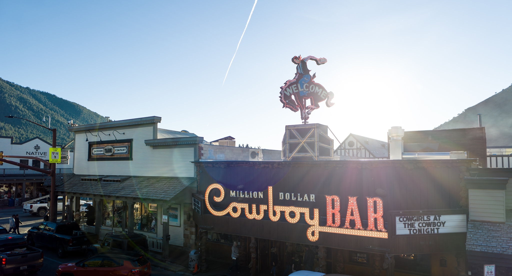 Million Dollar Cowboy Bar exterior in Jackson, Wyoming